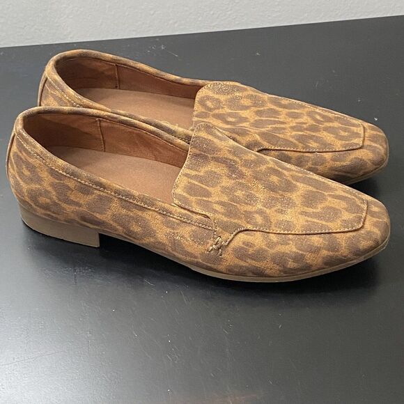 Aerosoles Flats Womens Shoes 7 Leopard Metallic Faux Suede Leather Slip On Payne - Picture 1 of 6